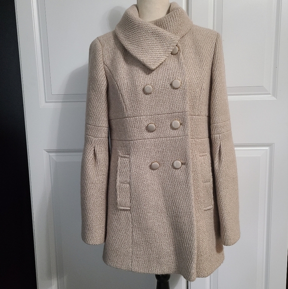 Gold Shimmer Pea Coat - Picture 2 of 9